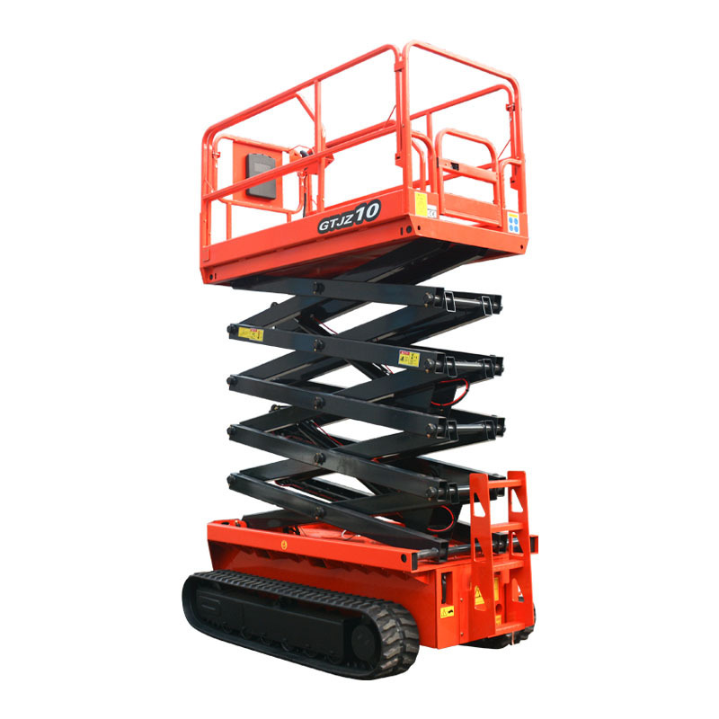 Qiyun Kinglift 6m 8m 10m Aerial Working Platform Self-Scissor Lifts Crawler  Tracked Terrian Rough Scissor Lift