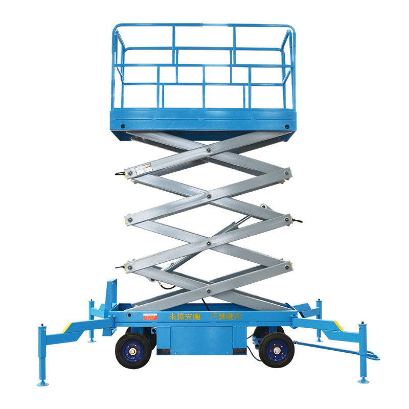 Qiyun kinglift 2000kg 12m Mobile scissor lift hydraulic electric scissor lift platform with solid tire