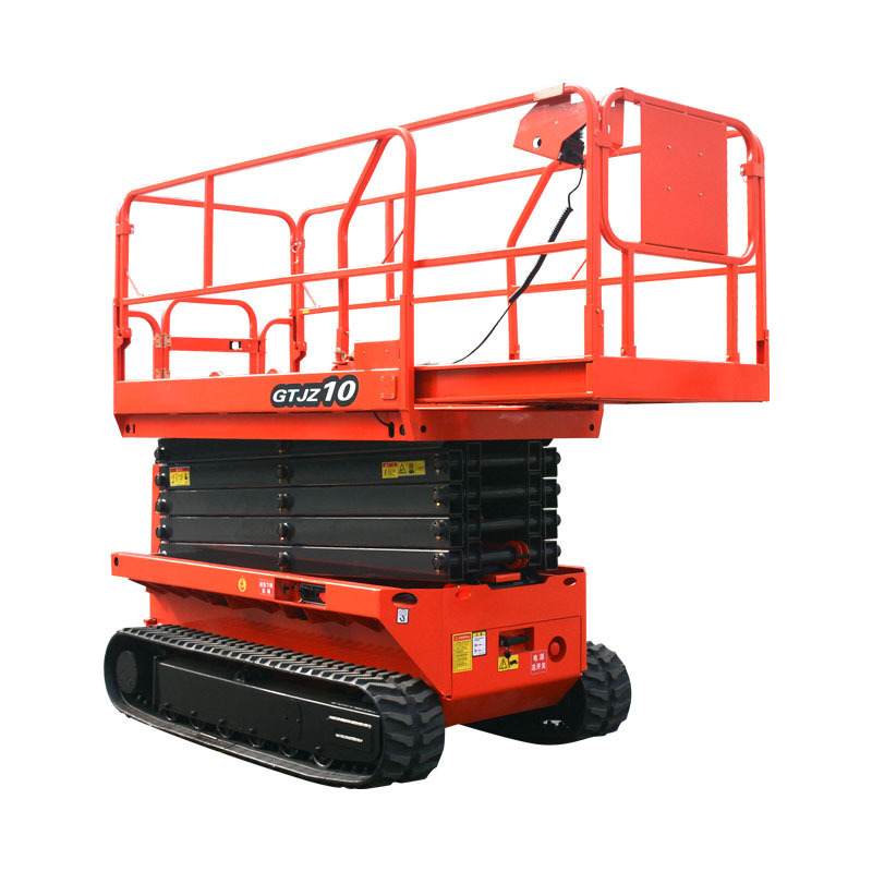 Qiyun Kinglift 6m 8m 10m Aerial Working Platform Self-Scissor Lifts Crawler  Tracked Terrian Rough Scissor Lift