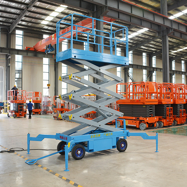 Qiyun kinglift furniture warehouse weight mobile hydraulic scissor lifting equipment with four outriggers