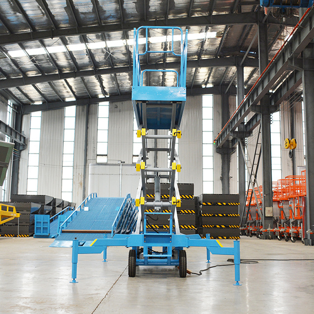 Qiyun kinglift furniture warehouse weight mobile hydraulic scissor lifting equipment with four outriggers