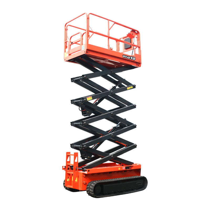 Qiyun Kinglift 6m 8m 10m Aerial Working Platform Self-Scissor Lifts Crawler  Tracked Terrian Rough Scissor Lift