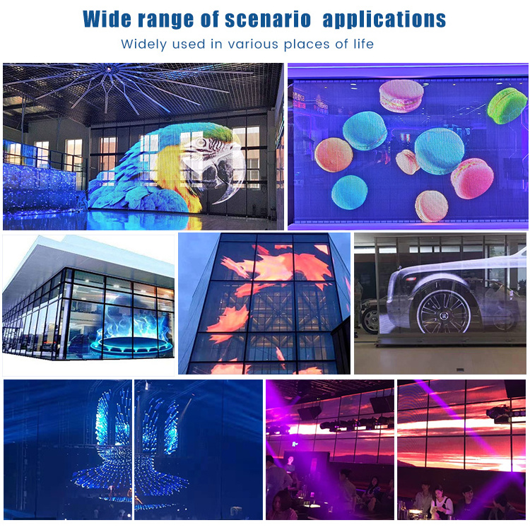 Latest  waterproof p31.25 transparent led screen Outdoor window wall indoor LED transparent grille screen