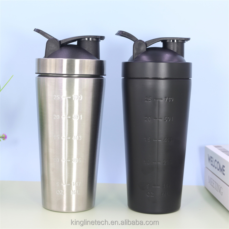 New Design Shakers Protein Personalised Stainless Steel Gym Protein Shaker Metal Protein Shaker With Handle