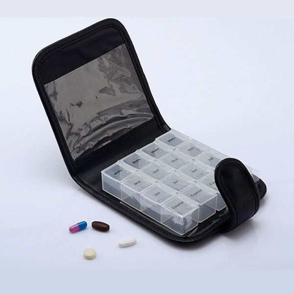 PU Leather medicine pill box