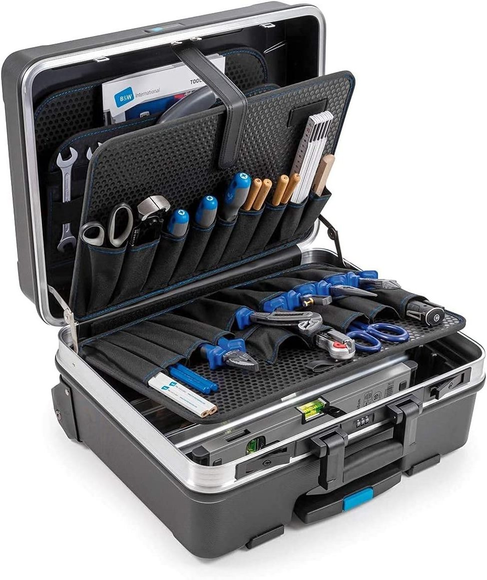 Aluminum Carrying Case  with lock Portable Wheeled Rolling Tool Case Box with Pocket Boards