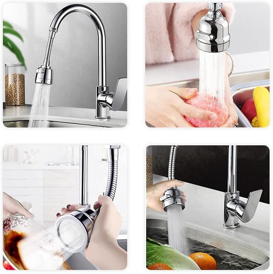 Kinglions 360 Swivel Faucet Tap Aerator- Adjustable 3 Mode Water Saving Faucet Nozzle Filter Faucet Tap for Bathroom Kitchen