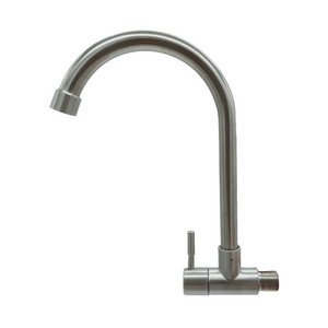 Stainless Steel 304 Faucet Brushed Single Handle Kitchen Balcony Wall Mounted Cold Water Tap