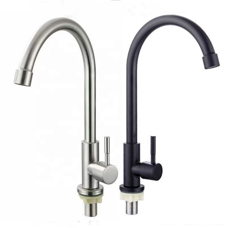 Nanan Factory Sink Faucet Cold Water Tap 304 Stainless Steel black Kitchen Faucets