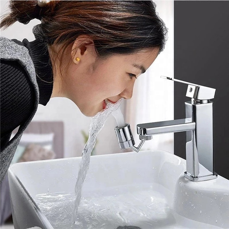 Kinglions 720 Rotatable Universal Splash Filter Faucet Wash Basin Tap Extender Adapter For Kitchen Bathroom Faucet Spray Head