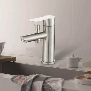 Kinglions Bathroom Basin Faucet Single Handle Sink Mixer Tap with Shower Head Cold Hot Water Tap Valve Nozzle BathTub Tap