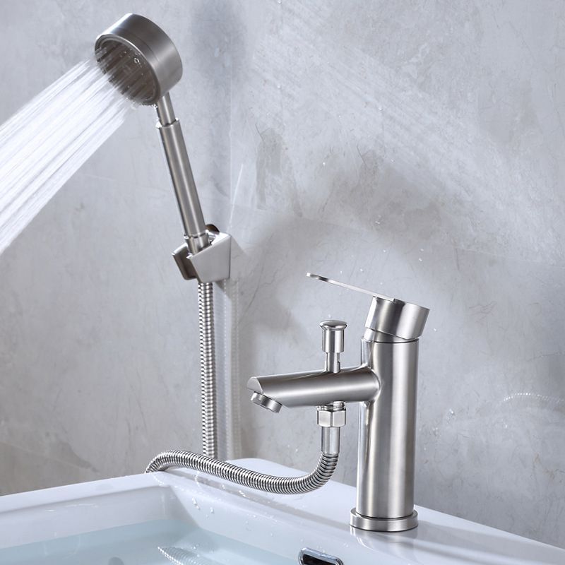 Kinglions Bathroom Basin Faucet Single Handle Sink Mixer Tap with Shower Head Cold Hot Water Tap Valve Nozzle BathTub Tap