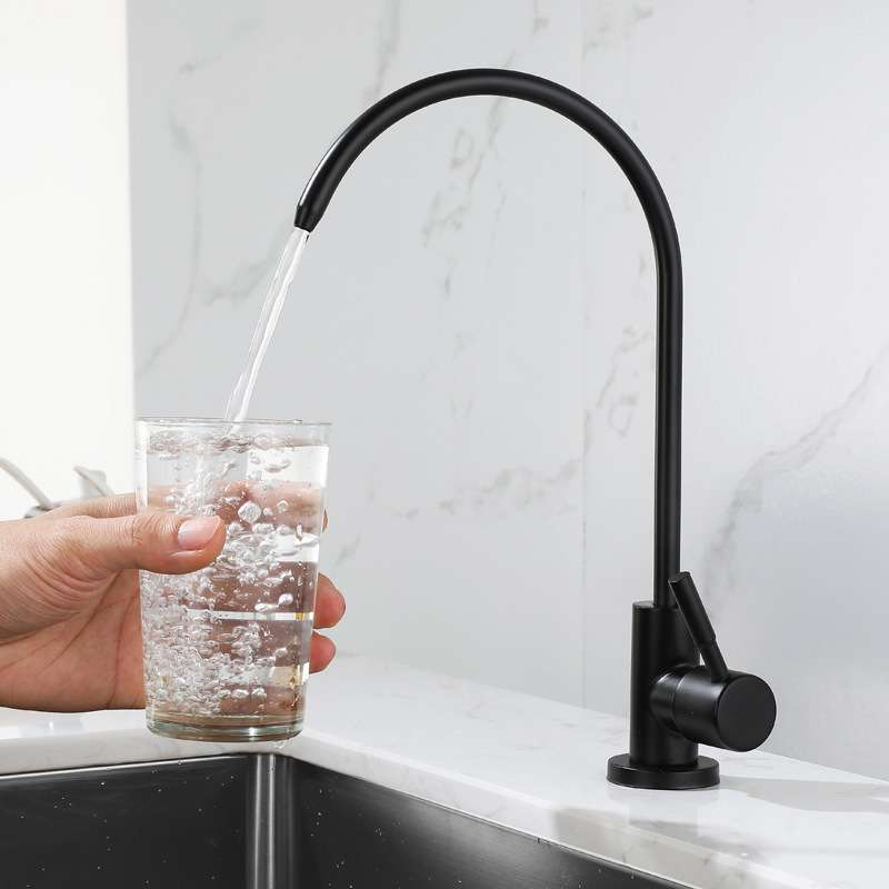 Stainless Steel Matte Black Water Purifier Faucet for Drinking Water 1/2