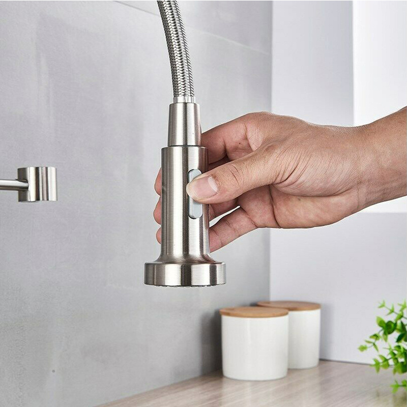 Kitchen Faucets with Pull out Industrial Spring grifo de la cocinae Stainless Steel Kitchen sink tap faucet