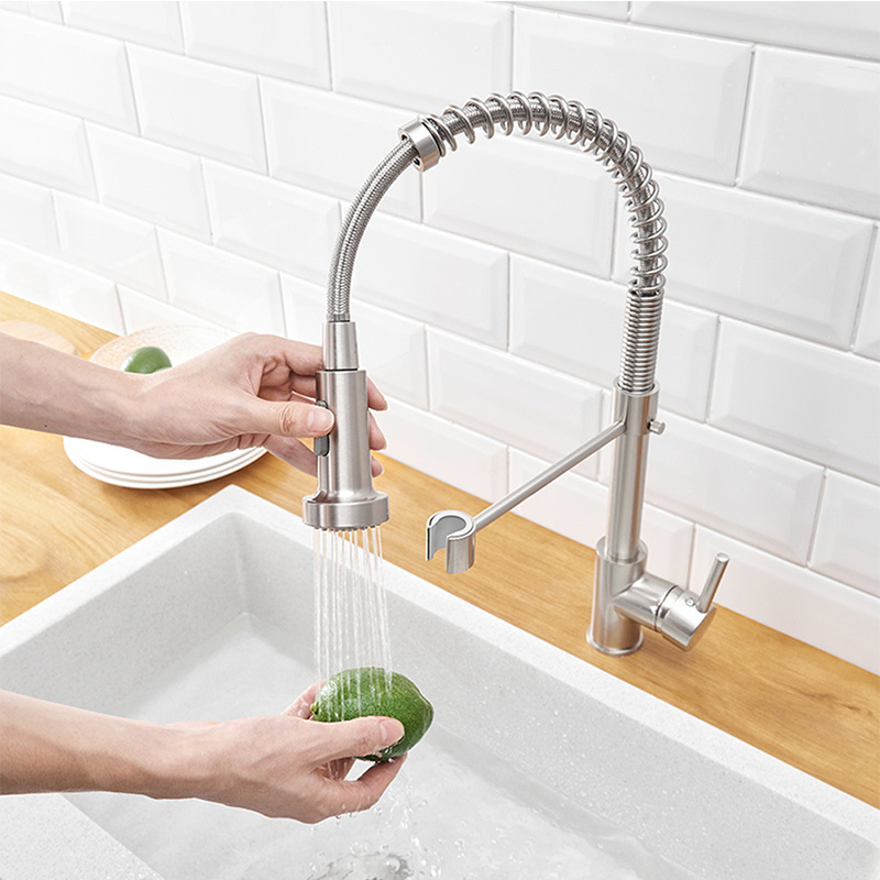 Kitchen Faucets with Pull out Industrial Spring grifo de la cocinae Stainless Steel Kitchen sink tap faucet