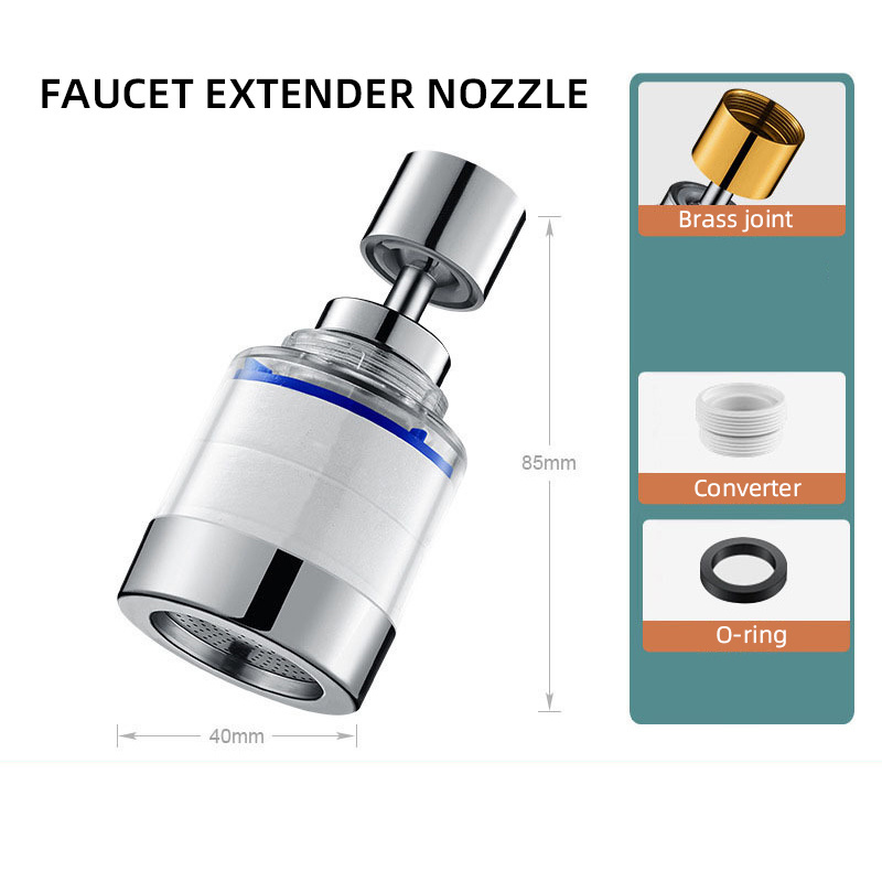 Household Faucet Filter Splash-proof Head Shower Water Filter Universal Kitchen Tap Water Booster Extender Aerator Nozzle