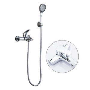 Kinglions Brand Shower Taps Brass Bath Wall Mounted Single Lever Shower Mixer with Hand Shower Set