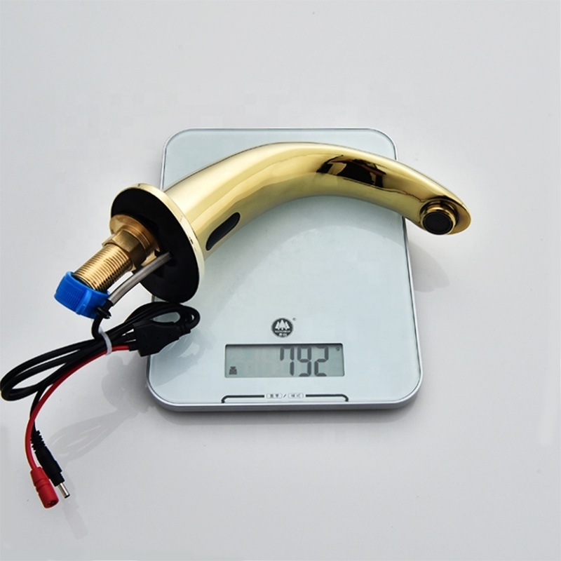 Sink Faucet Gold Sensor Shut Off Automatic Temperature Control Faucet Sensor Faucet