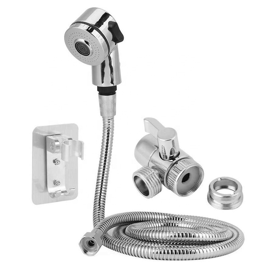 Kinglions Pressurized Shower Head Nozzle Hand Shower Sprayer Hair Washing Kit or Faucet Converter Adapter Set Shower SPA Faucet