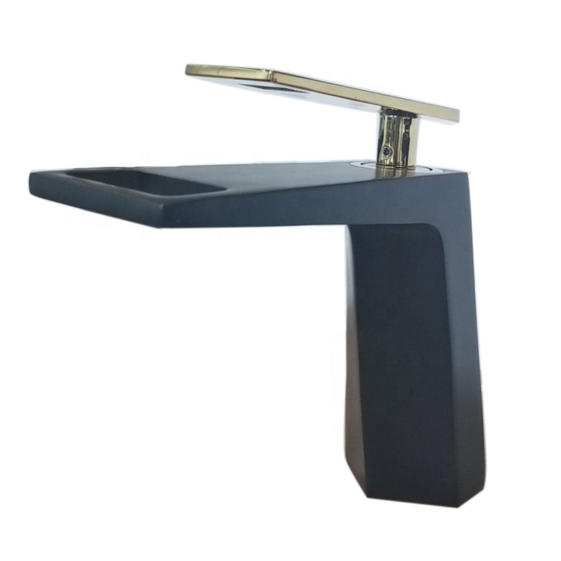 KINGLIONS Modern Matte Black Basin Faucet torneira Bathroom Taps Black For Sink Bathroom Faucet Black and Gold