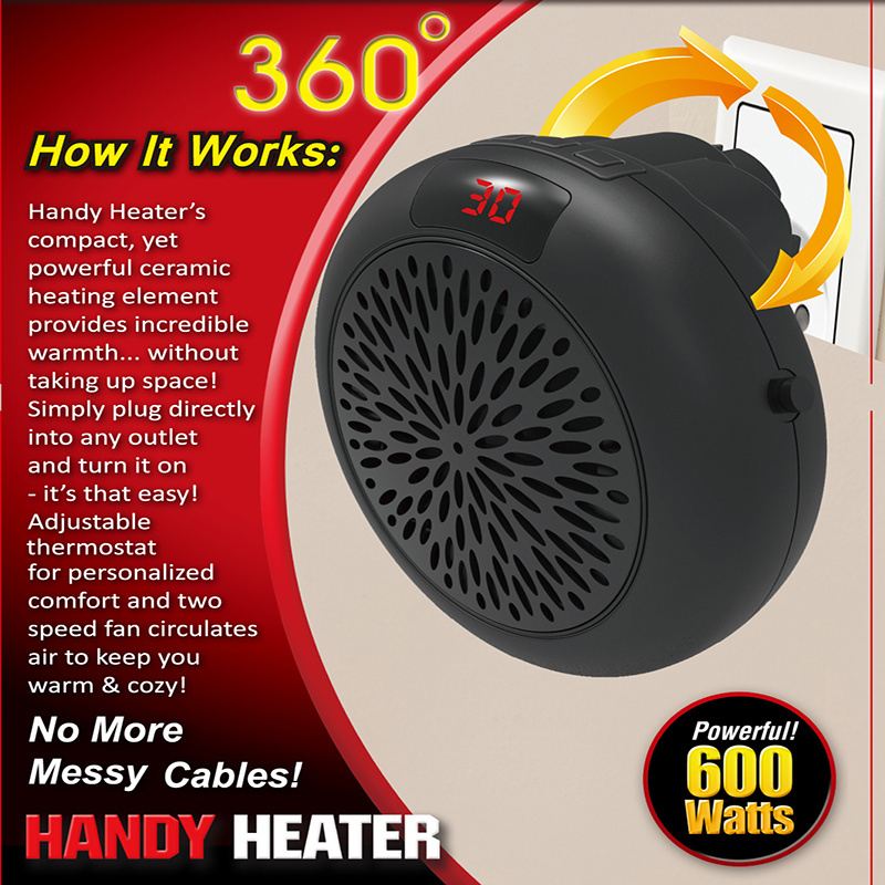 2020 Flexible Micro Handy Switch Indoor Portable Fan Electric Room Blower Infrared Wall Panel Warm Air Heater