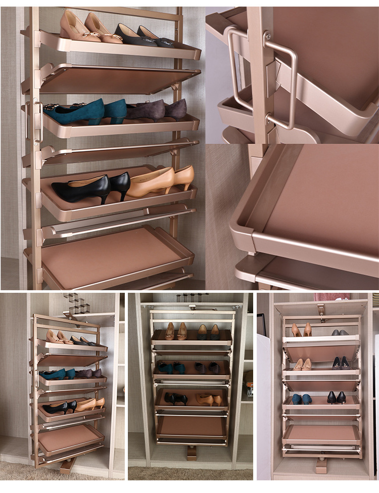 Aluminum High Quality Rotating Shoes Racks Display 180 Degrees Shoes  Organizer Storage