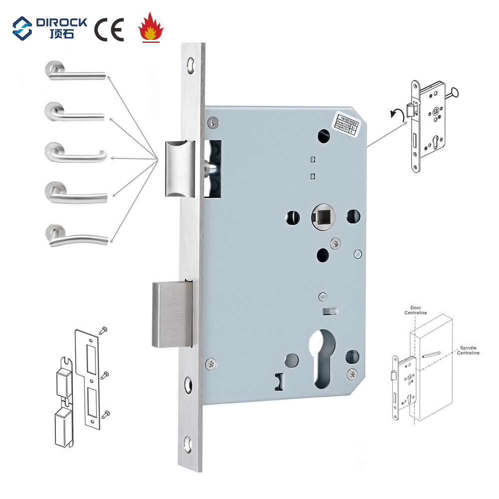 Commercial 70mm backset ironmongery sash lock 7072Z mortise lock body with CE certificate anti fire lock for life safety