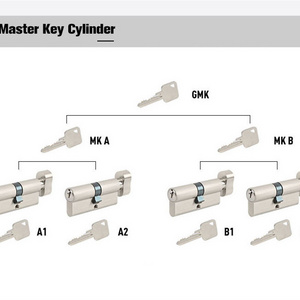 Euro Anti-drill Brass Master Key Cylinder Mortise Door Lock Grand Master Key Door Cylinder Lock