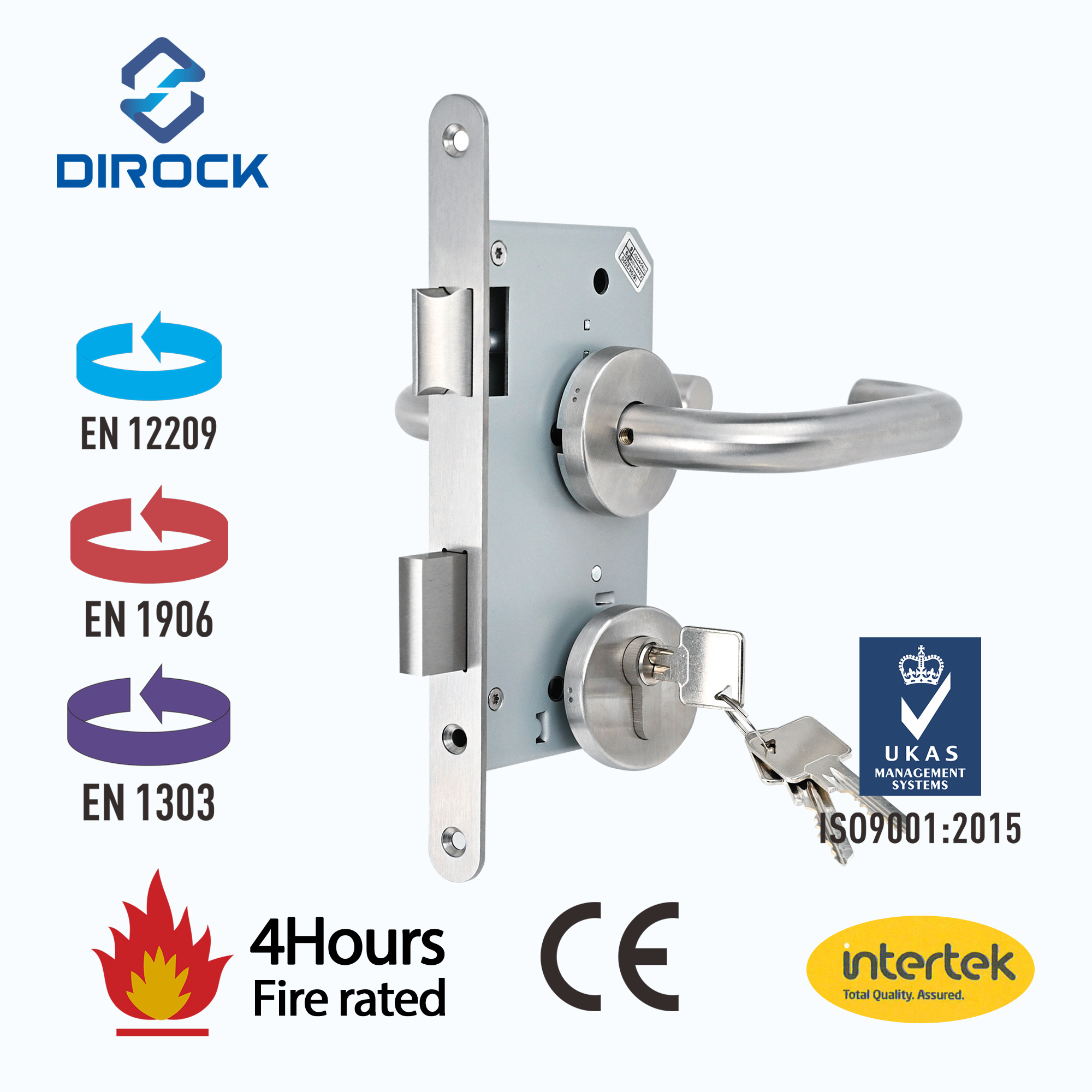 High standard ironmongery bs en 12209 2016 grade 3 latch and deadbolt mortise lock 60mm backset security mortice lockset