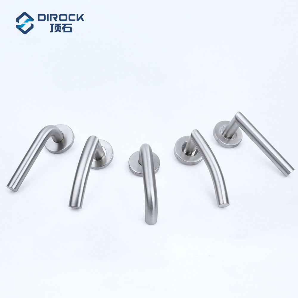 Rosette Lever Door Handle Main Door Handle set Stainless Steel spring loaded Lever Handle with escutcheon + lock cover