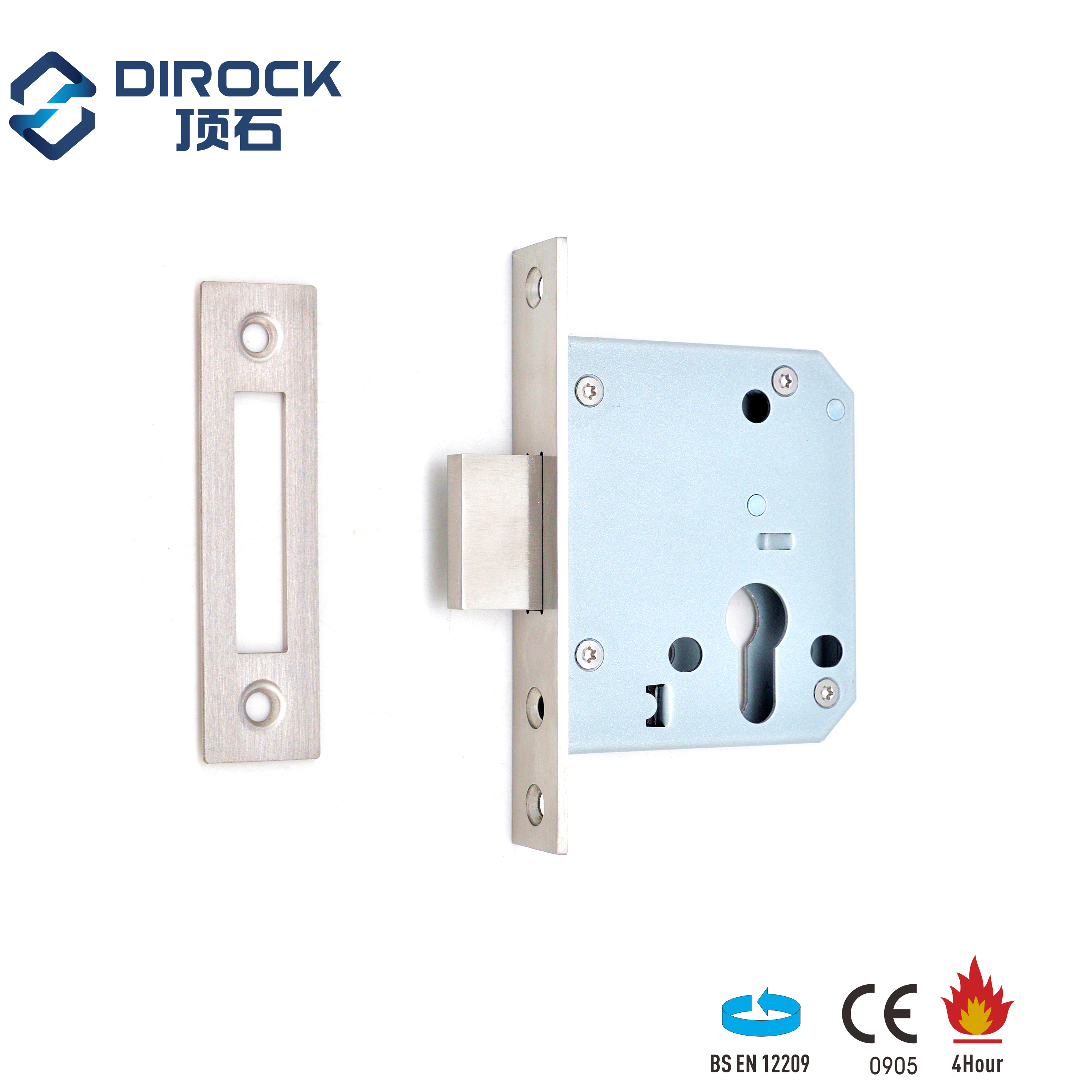 DIN18251 Standard High Quality 55mm Backset Fireproof Small Size Mortise Deadbolt Lock Body