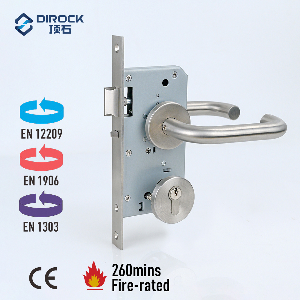 6072CR SS304  classroom mortise lock  for school/building/airport/hospital/supermarket/mall with safty latch