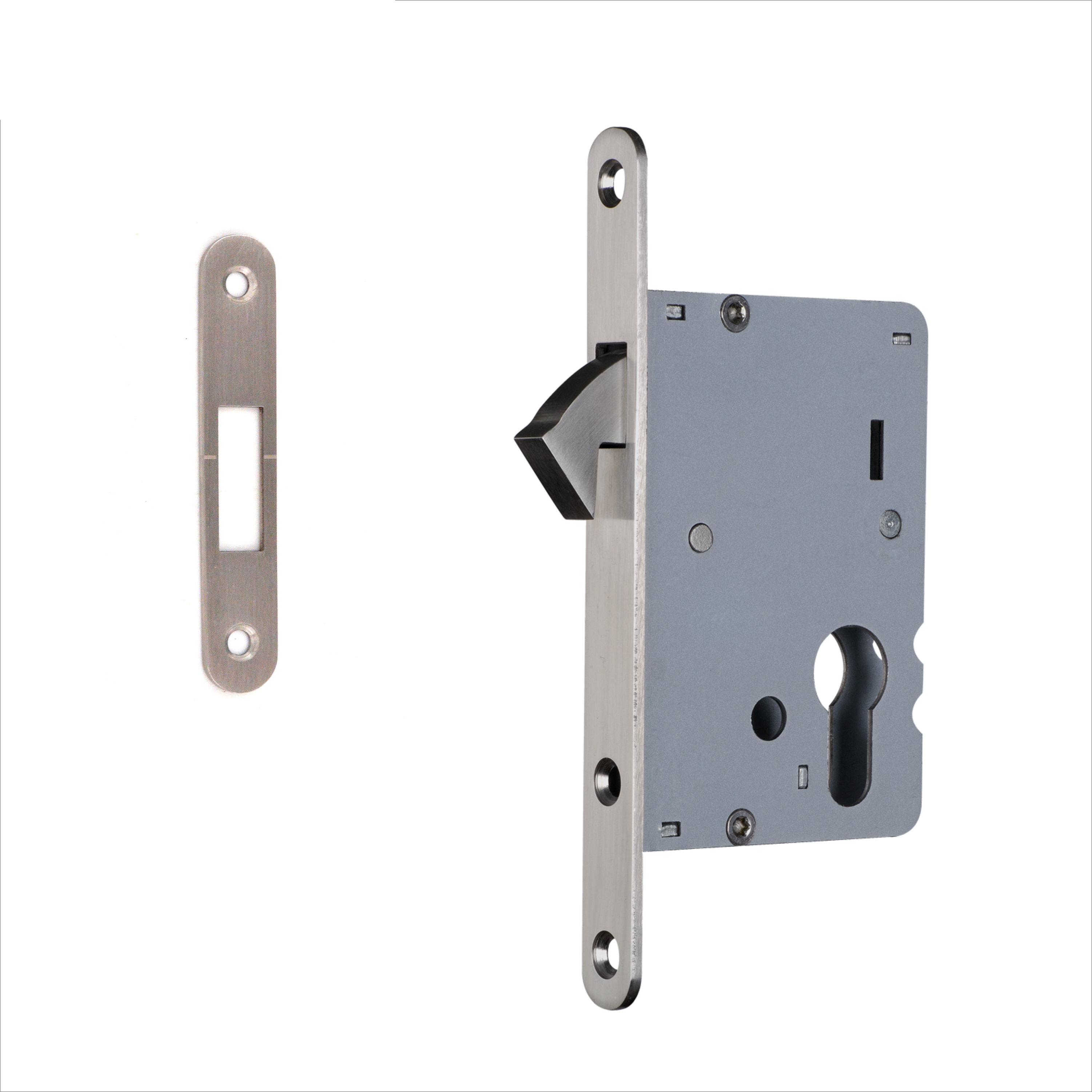 stainless steel 304  hook lock for sliding door, 50mm backset mortise hook lock