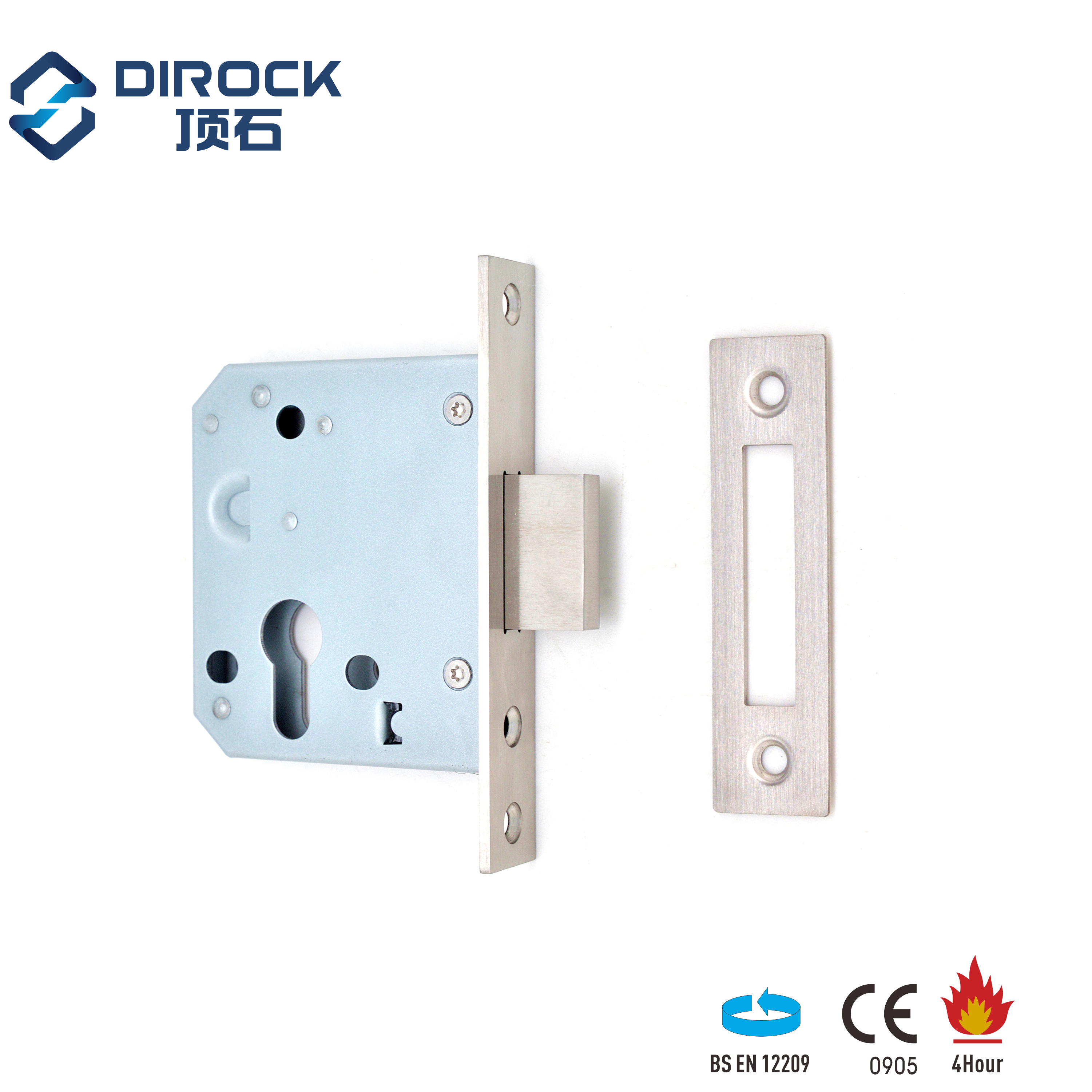 DIN18251 Standard High Quality 55mm Backset Fireproof Small Size Mortise Deadbolt Lock Body