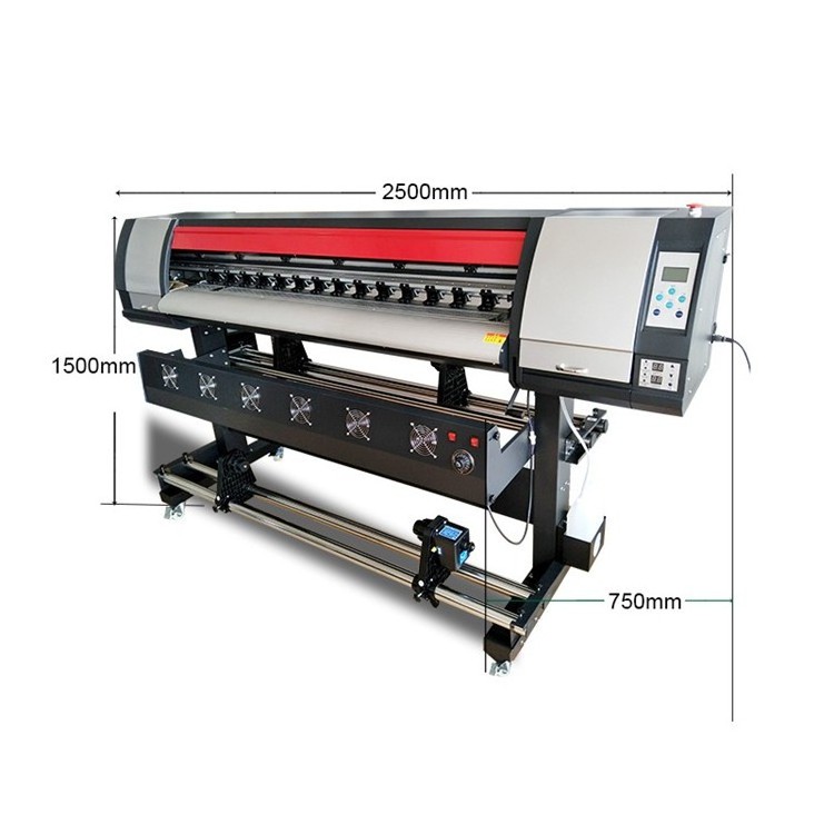 Santos large wide format 1.8m 1.9m 2.5m 3.2m dx5 cabezal xp600 head eco solvent printer plotter de corte graphtec affordable