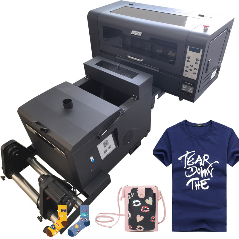 A3 A4 Powder Transfer CMYK Automatic Garment Advertisement Machine Professional Stickers XP600 DTF Printer Machine