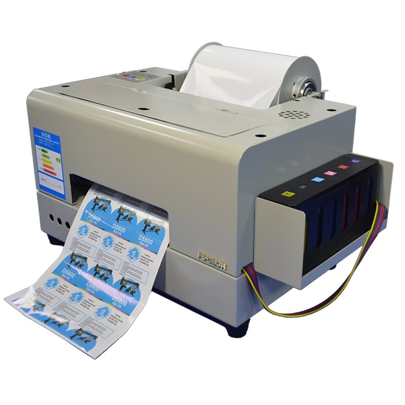 Color Roll Label Printer A4 Automatic Digital Inkjet Bottle Label Printer Water Proof Sticker Label Maker Machine