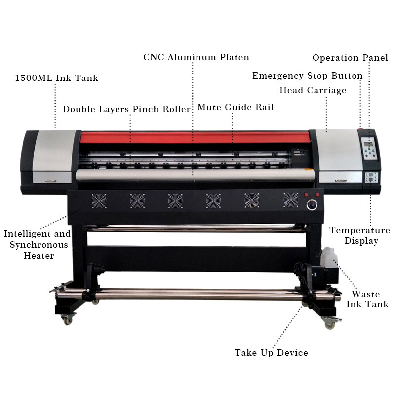 10Ft 3.2 Meters Eco Solvent Printer Large Format Printer For Flex Banner Vinyl Stickers