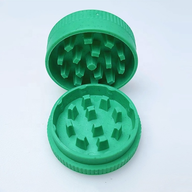 Manufacturers Two Layer Colourful Manual Herb Grinder Biodegradable 55MM Plastic Grinders Smoking