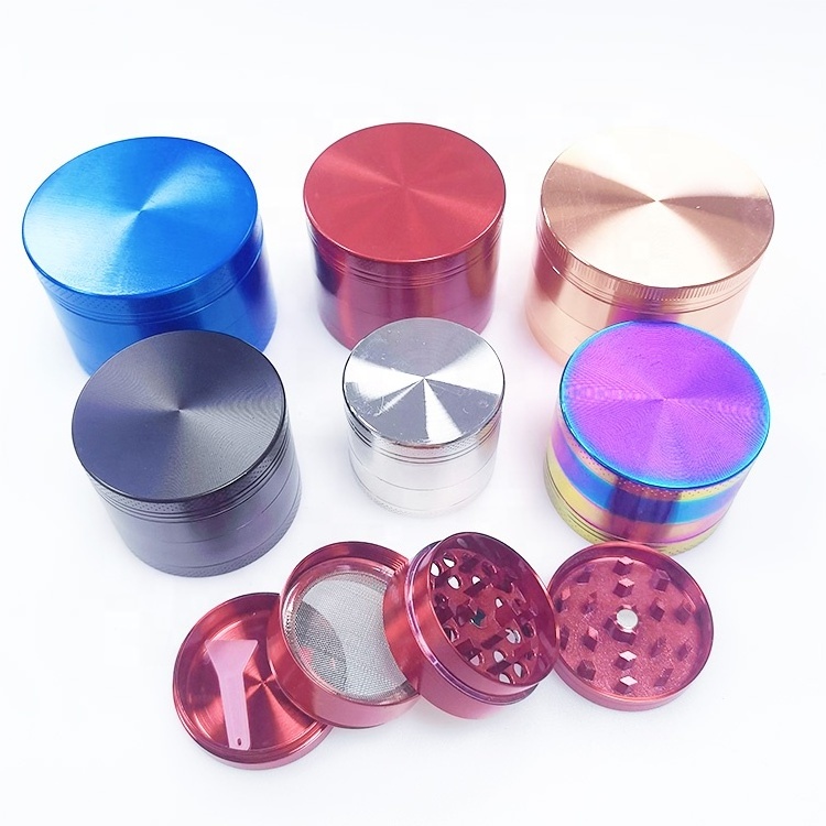 2023 Best Grinder Custom Logo Zinc Alloy 50Mm 4 Layer Metal Grinders Dry Herb Herbal Tobacco Crusher