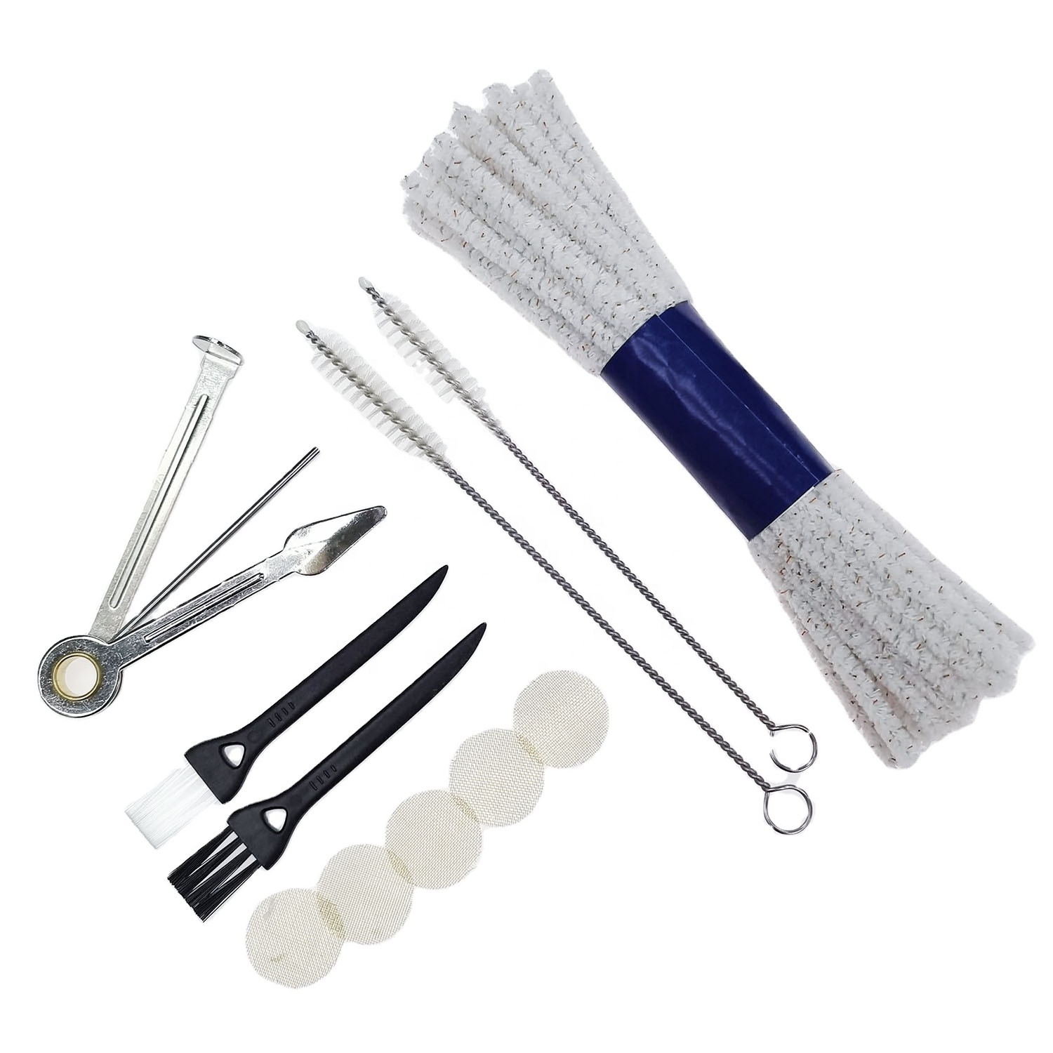 Straight Type Cotton Pipe Cleaners Tool Set Hard Bristle Tamper for Glass Pipe Smoking and Tobacco Use