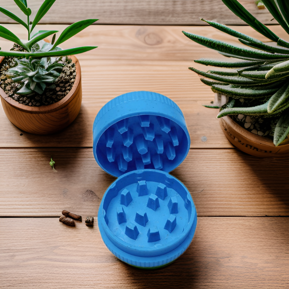 Manufacturers Two Layer Colourful Manual Herb Grinder Biodegradable 55MM Plastic Grinders Smoking