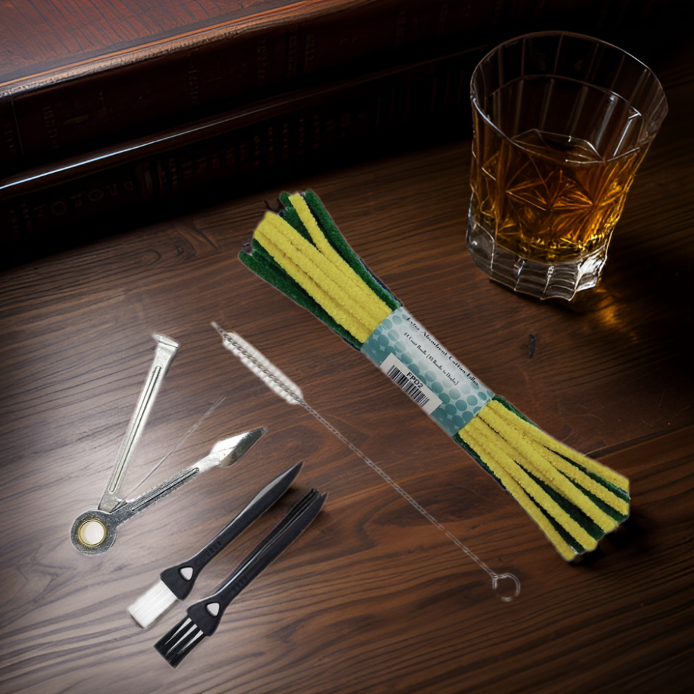 Straight Type Cotton Pipe Cleaners Tool Set Hard Bristle Tamper for Glass Pipe Smoking and Tobacco Use