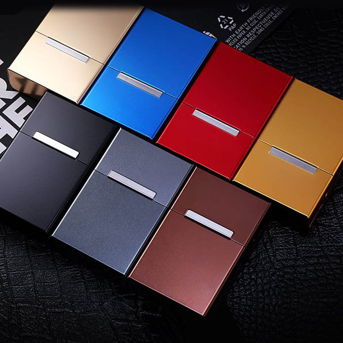 Fashionable Square Modular Design Aluminum Alloy  Cigarette Lighter Case with 20pcs Capacity