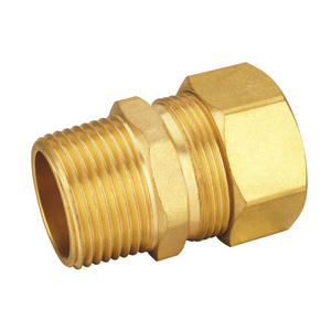 GJ610343-01-00  3/8"ODx1/2"NPT brass garden hose swivel coupling connector forged fitting