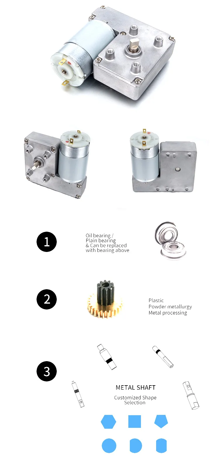 High Torque Geared Custom 12V Dc Worm Motors Low Rpm Electrical 12V dc Gear Motor For Wheelchair Motor