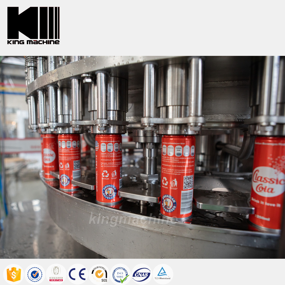 Overseas Engineer Automatic 330ml Orange Soda Soft Drink Beverage Isobaric Can Filling Machine