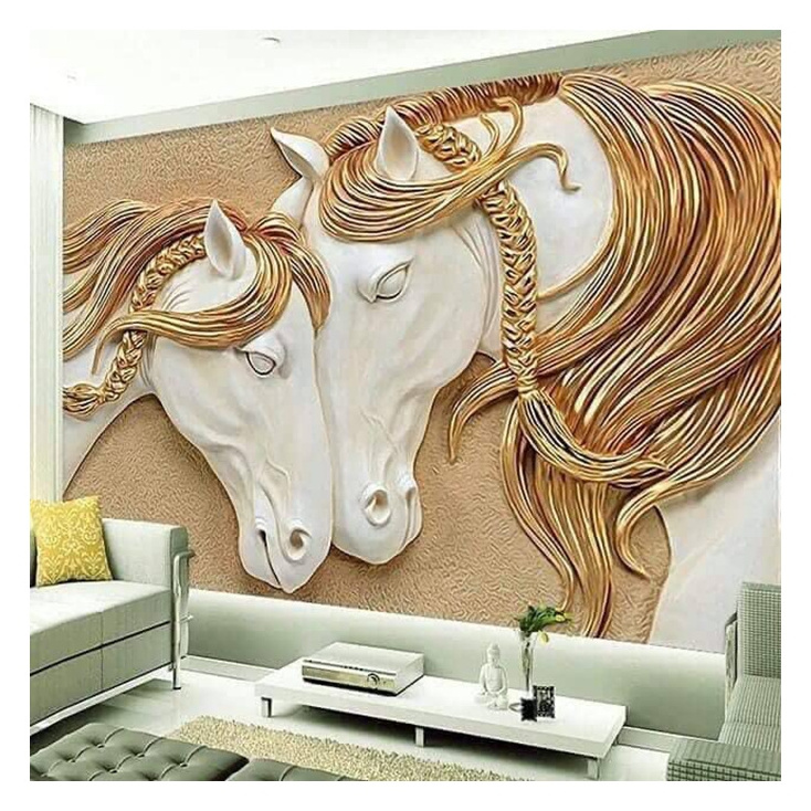 China Customized wall mural 3D 5D 8D 16D embossed wall decoration for home TV background