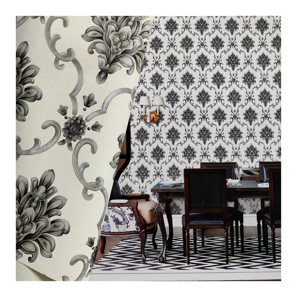 designs damask wallpaper pvc wall paper flower style wallpaper home decor