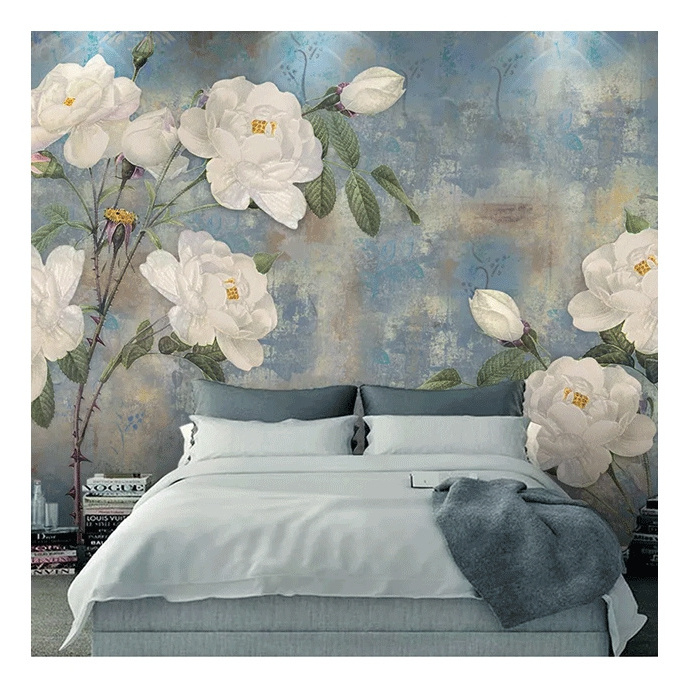 18D 16D 8D luxury High-quality decorative 3d 8d mura lflower wallpaper murals house